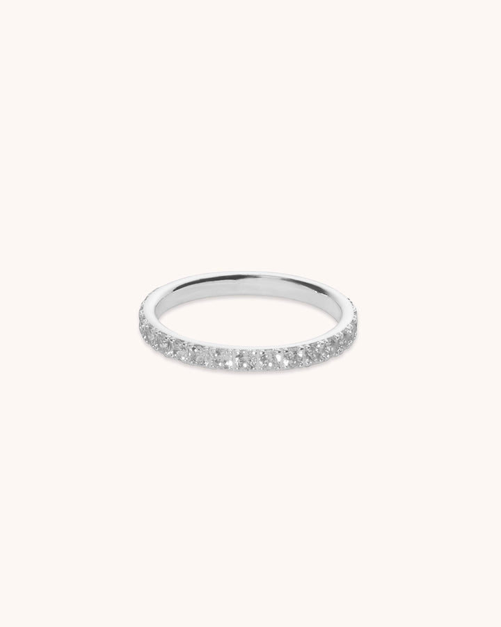 Cubic Zirconia Band Ring in Silver