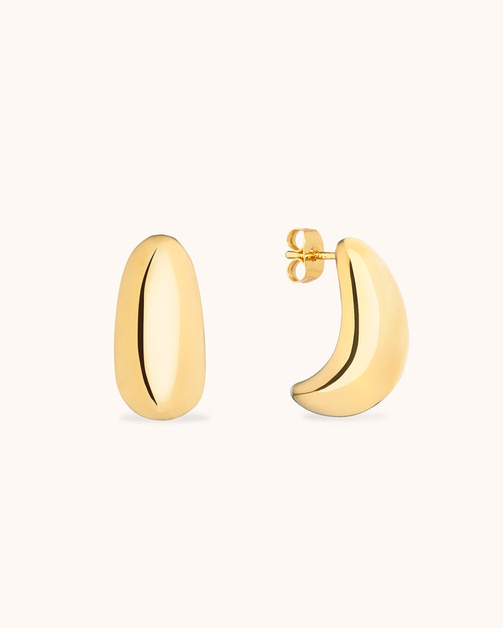 Waterproof Smooth Small Drop Earrings in Gold