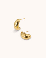 Waterproof Smooth Small Drop Earrings in Gold