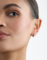Small Circle Seamless Huggie Earrings in Silver