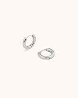 Small Circle Seamless Huggie Earrings in Silver