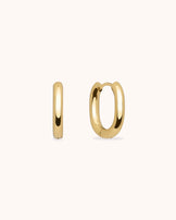 Thick Oval Hoop Earrings in Gold