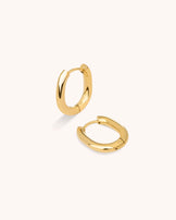 Thick Oval Hoop Earrings in Gold