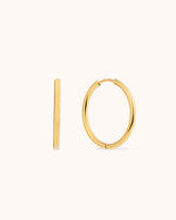Waterproof Round Seamless Huggie Hoop Earrings in Gold