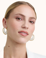 Large Oval Resin Hoops in Cream