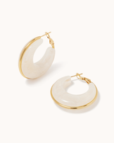 Large Oval Resin Hoops in Cream