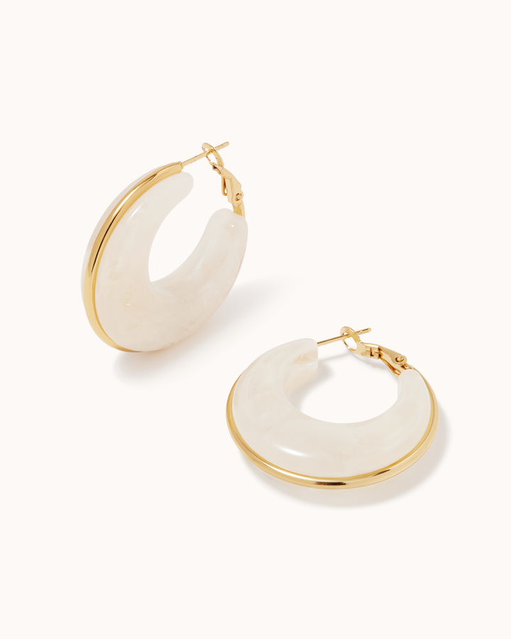 Large Oval Resin Hoops in Green