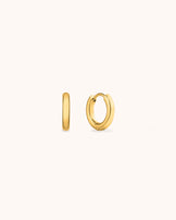 Waterproof Small Circle Seamless Huggie Hoop Earrings in Gold
