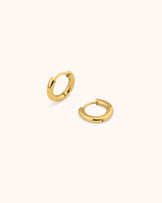 Waterproof Small Circle Seamless Huggie Hoop Earrings in Gold