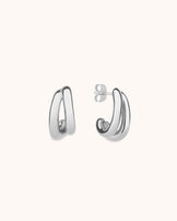 Waterproof Double-Lined Stud Earrings in Silver