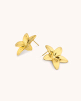 Waterproof Small Flower Stud Earrings in Gold