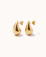 Waterproof Medium Droplet Studs in Gold