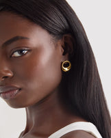 Waterproof Open Centre Stud Earrings in Gold
