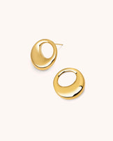 Waterproof Open Centre Stud Earrings in Gold