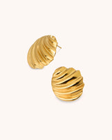 Waterproof Shell Stud Earrings in Gold