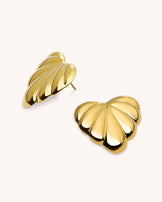 Bubble Heart Statement Studs in Gold