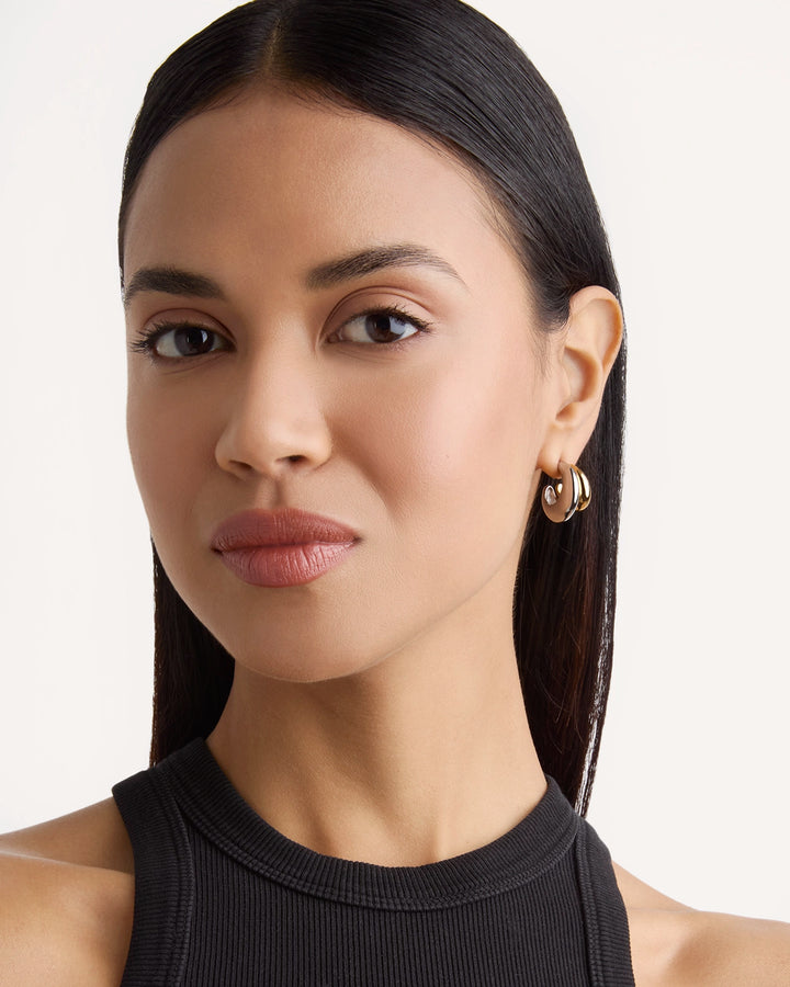 Mixed Metal Hoop Earrings
