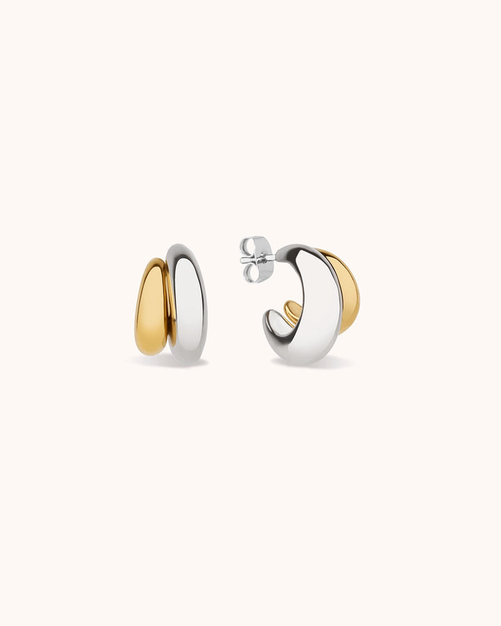 Mixed Metal Hoop Earrings
