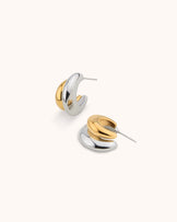 Mixed Metal Hoop Earrings