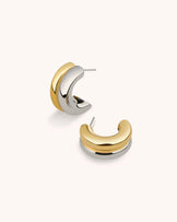 Mixed Metal Double Hoops