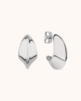 Waterproof Medium Edged Hoops in Silver