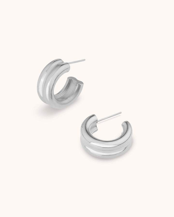 Double Layered Hoops in Silver