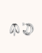 Illusion Chunky Hoop Earrings in Silver