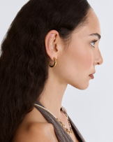 Waterproof Thick Twisted Hoop Earrings in Gold