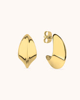 Waterproof Medium Edged Hoops in Gold