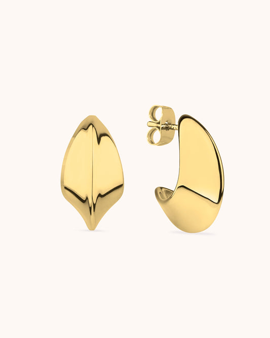 Waterproof Medium Edged Hoops in Gold