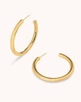 Large Thick Hoop Earrings in Gold