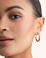 Medium Round Hoop Earrings in Gold