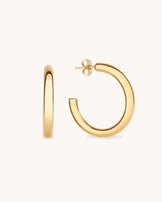 Medium Round Hoop Earrings in Gold