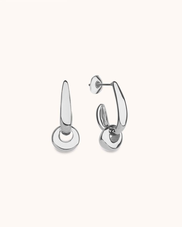 Waterproof Hoop Attachment Earrings in Silver