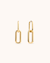 Waterproof Round Double Oval Hoop Earrings in Gold
