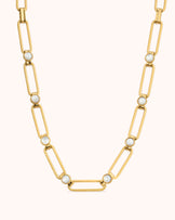 Waterproof Pearl Chunky Chain Necklace in Gold