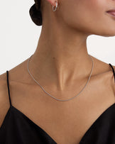 Waterproof Slinky Thin Chain Necklace in Silver