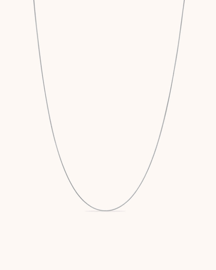 Waterproof Slinky Thin Chain Necklace in Silver