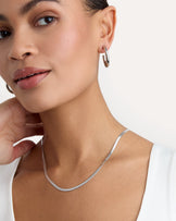 Waterproof Slinky Long Chain Necklace in Silver