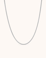 Waterproof Slinky Long Chain Necklace in Silver