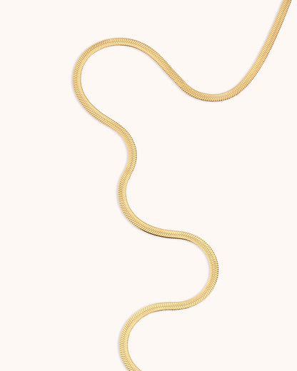 Waterproof Slinky Long Chain Necklace in Gold