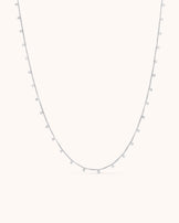 Waterproof Circle Pendant Chain Necklace in Silver