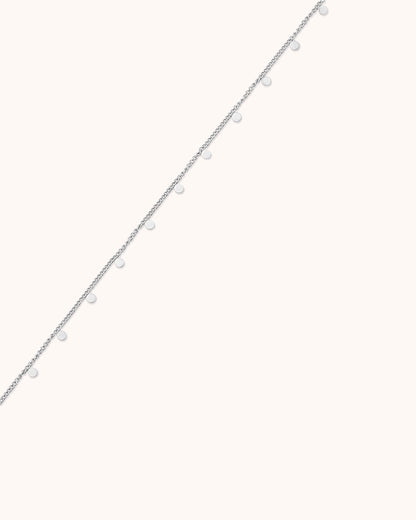 Waterproof Circle Pendant Chain Necklace in Silver