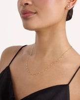 Waterproof Circle Pendant Necklace in Gold