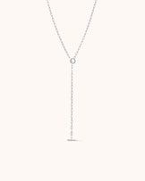 Waterproof Spaced Chain Y-Necklace in Silver