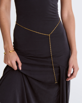Waterproof Spaced Chain Y-Necklace in Gold