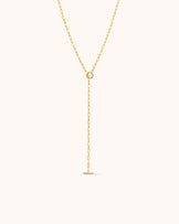 Waterproof Spaced Chain Y-Necklace in Gold