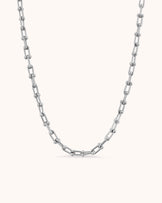 Ball Chain Link Necklace in Silver