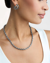 Waterproof Thick Linked Chain Necklace in Silver