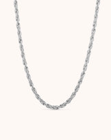 Waterproof Thick Linked Chain Necklace in Silver